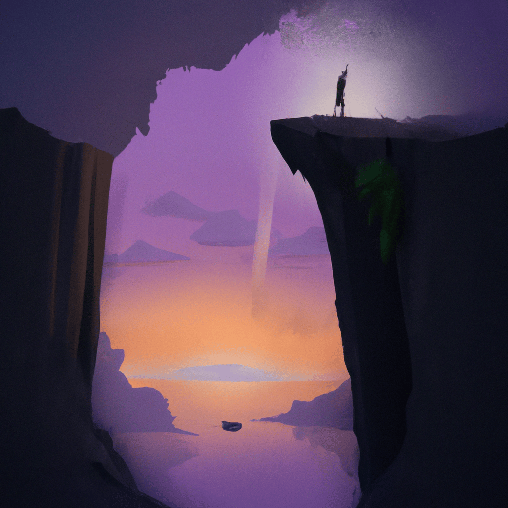 Imagem de capa do post "Sonhar com Precipício: Descubra seu Verdadeiro Significado!" com um desenho digital