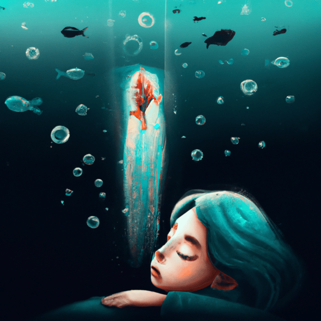 Imagem de capa do post Significado do sonho com peixe: o que pode significar? com um desenho digital
