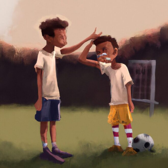 Imagem de capa do post Descubra o Significado de Sonhar Brigando com seu Irmão por Causa de Futebol com um desenho digital