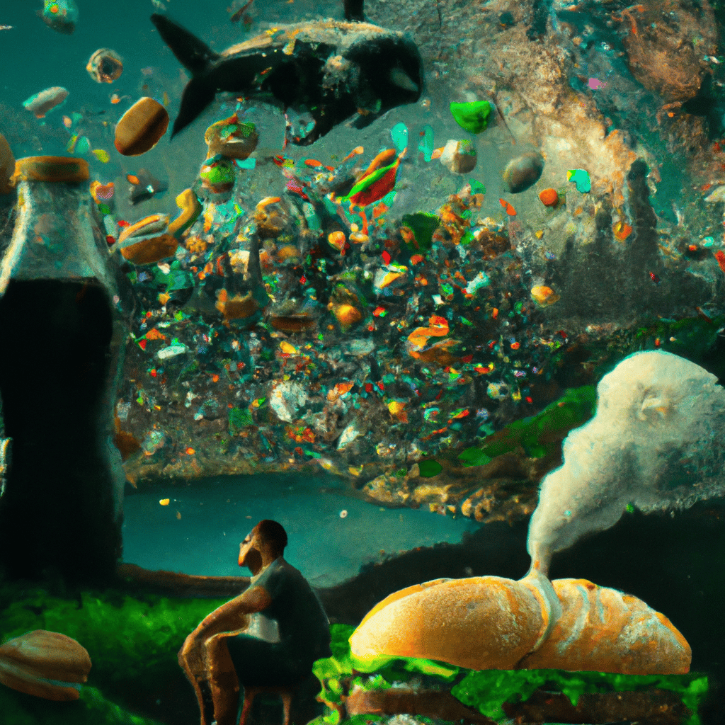 Imagem de capa do post "Descubra o Significado de Sonhar com Comida! Desvende os Mistérios!" com um desenho digital