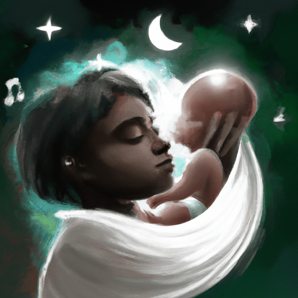 Imagem de capa do post Sonhar com Bebê Recém-Nascido Preto: Descubra o Significado! com um desenho digital