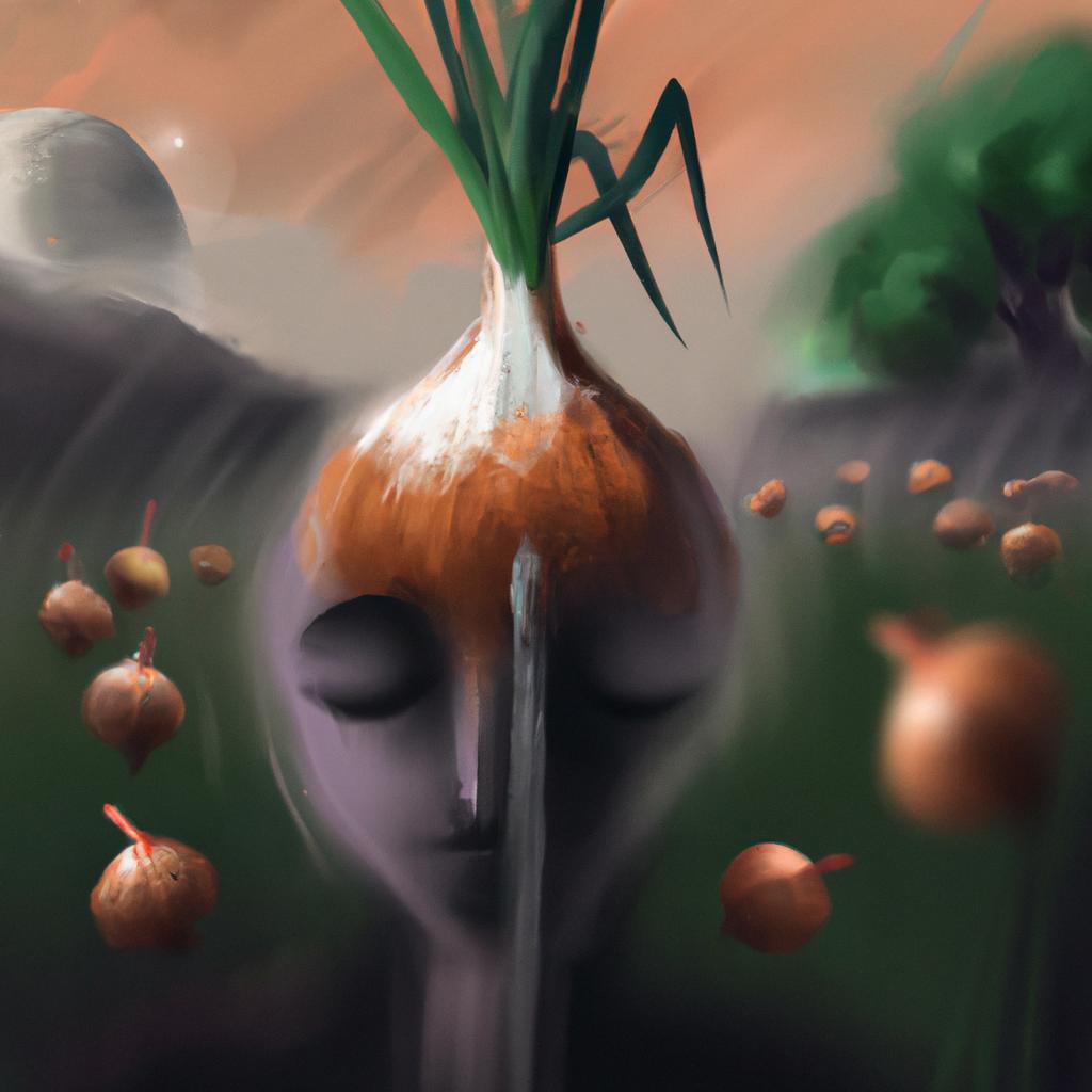 Imagem de capa do post "Sonhar com Cebola: Descubra o Significado Oculto!" com um desenho digital