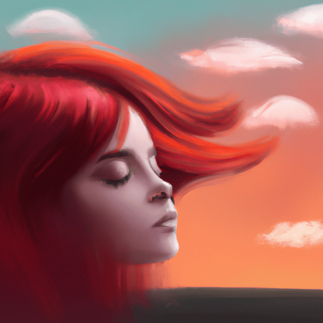 Imagem de capa do post Descubra o que significa sonhar com cabelo vermelho! com um desenho digital