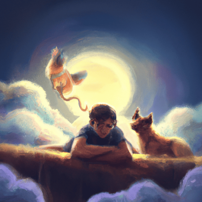 Imagem de capa do post Quer saber o que significa sonhar com cachorro e gato? com um desenho digital