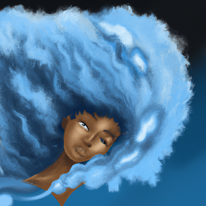 Imagem de capa do post "Sonho Revela o que Significa Carrapato no Cabelo?" com um desenho digital