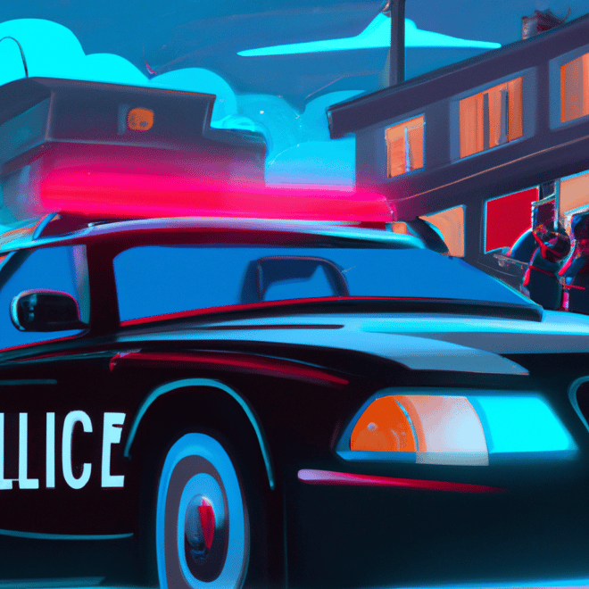 Imagem de capa do post "Descubra o Significado de Sonhar com Carro da Polícia!" com um desenho digital