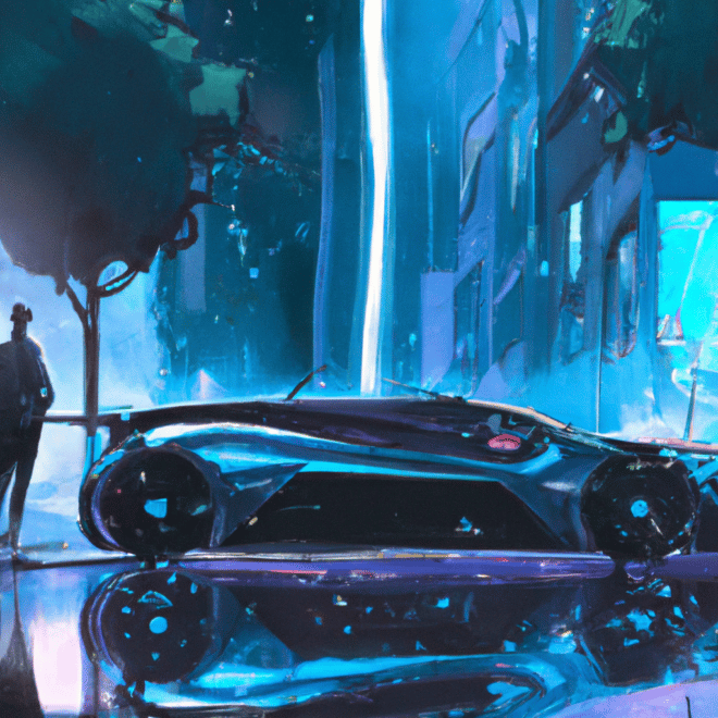 Imagem de capa do post "Descubra o Significado de Sonhar com Carros de Luxo Azul!" com um desenho digital