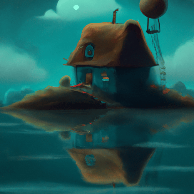 Imagem de capa do post Sonhar com casa feia: o que significa? com um desenho digital