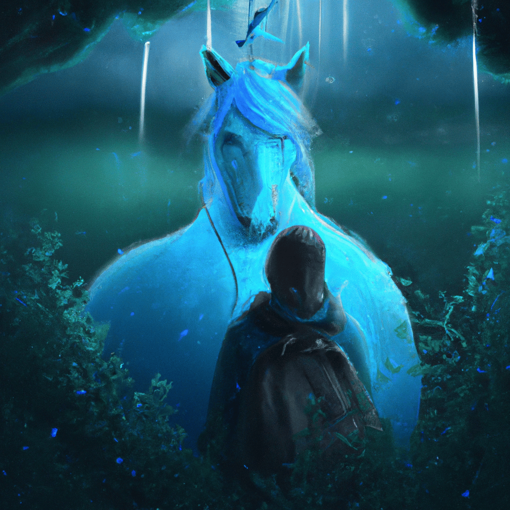 Imagem de capa do post Sonhar com Cavalo Azul: Descubra seu Significado! com um desenho digital