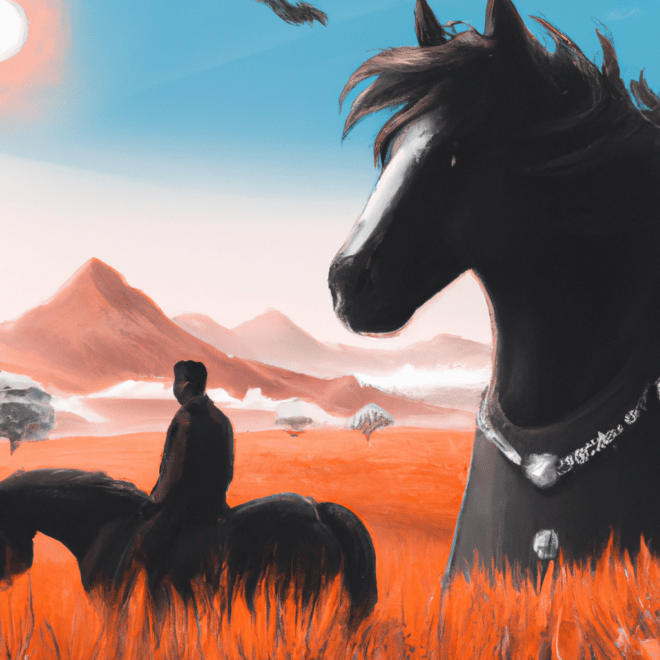 Imagem de capa do post Sonhar com Cavalo Preto Bravo: Descubra o Que Significa! com um desenho digital