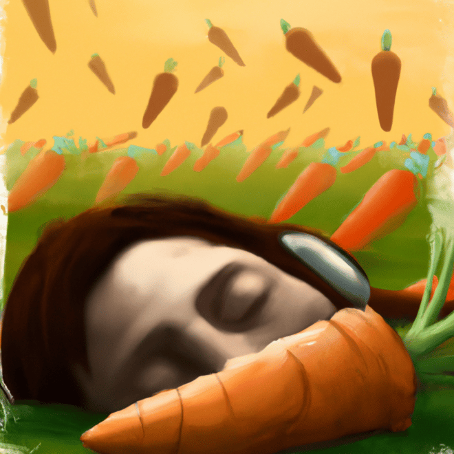 Imagem de capa do post Quer saber o que significa sonhar com cenoura crua? com um desenho digital
