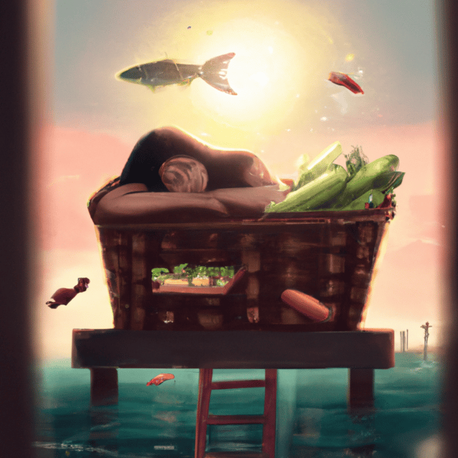 Imagem de capa do post O que significa sonhar com cesta básica de alimentos? com um desenho digital