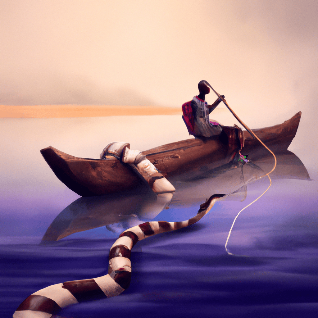 Imagem de capa do post "Descubra o Significado do Sonho em que a Cobra Dá o Bote!" com um desenho digital