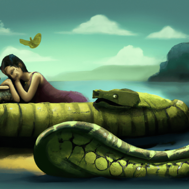 Imagem de capa do post "Cobra dando o bote": significado dos sonhos revelado! com um desenho digital