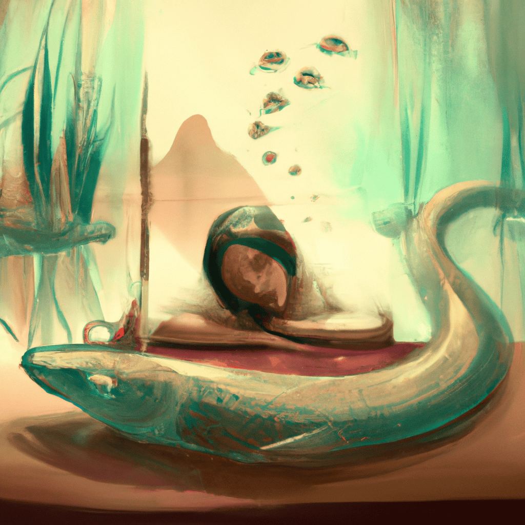 Imagem de capa do post "Descubra o Significado do Sonho com Cobra e Peixe!" com um desenho digital