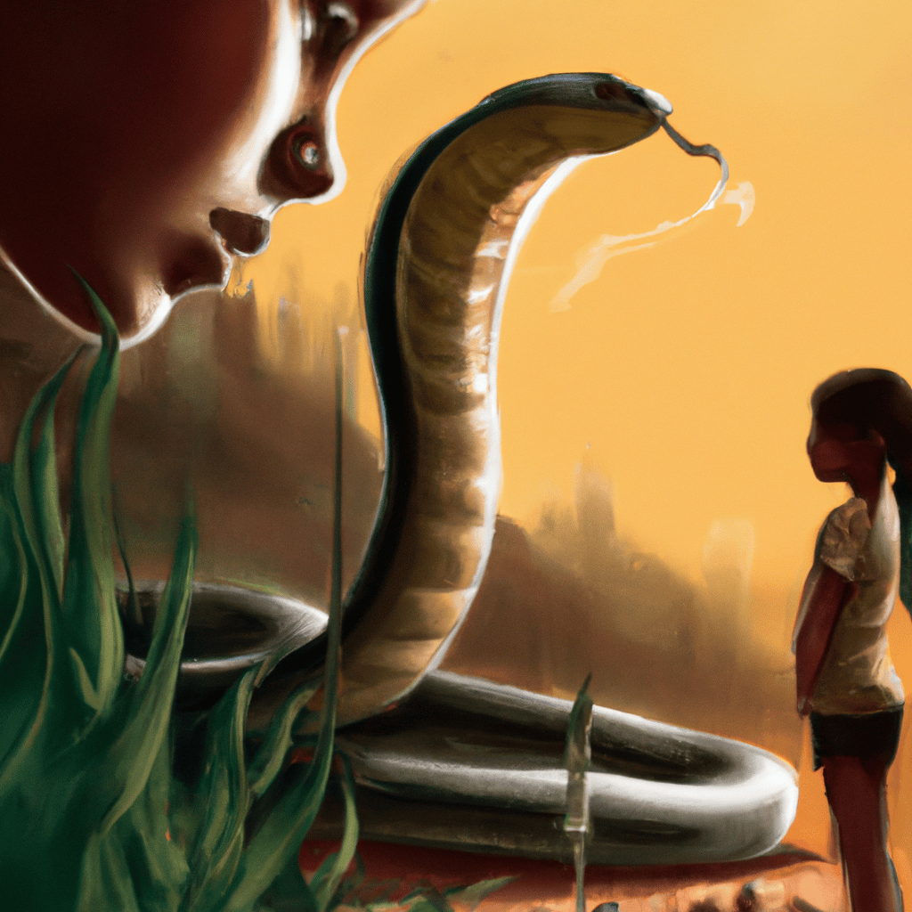 Imagem de capa do post "Sonhar com Cobra Quer Te Picar: Descubra o Significado!" com um desenho digital