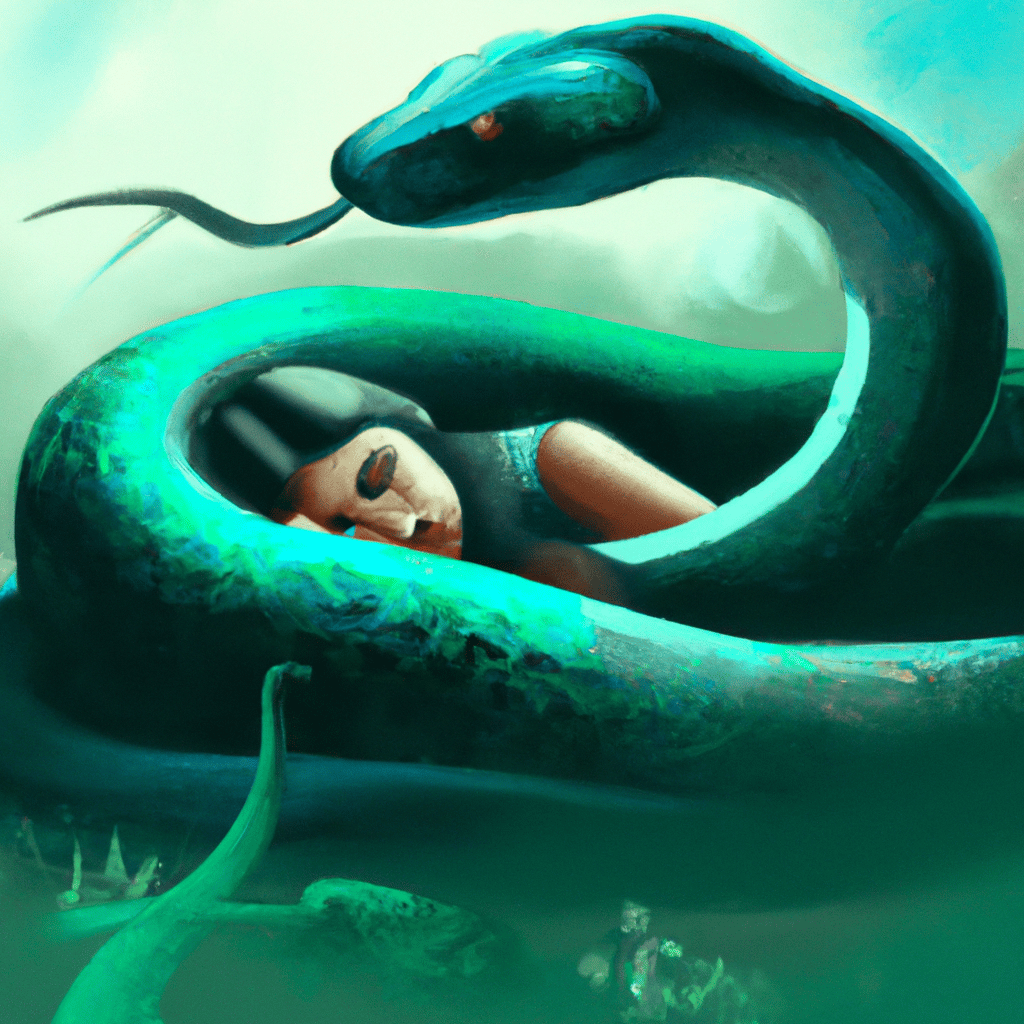 Imagem de capa do post "Cobra Verde Grande e Grossa: Descubra o Significado do Seu Sonho!" com um desenho digital
