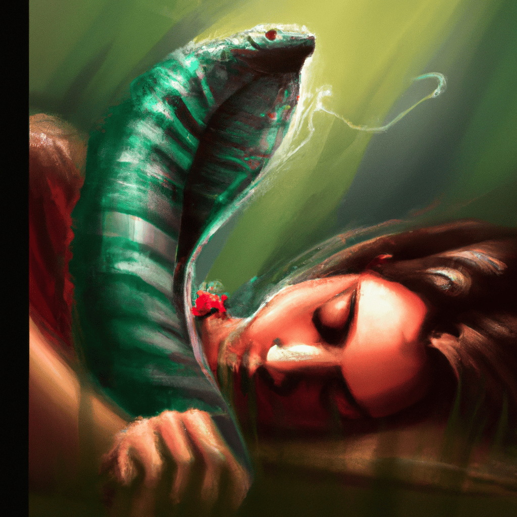 Imagem de capa do post "Sonhar com Cobra Viva: Descubra o Significado Escondido!" com um desenho digital