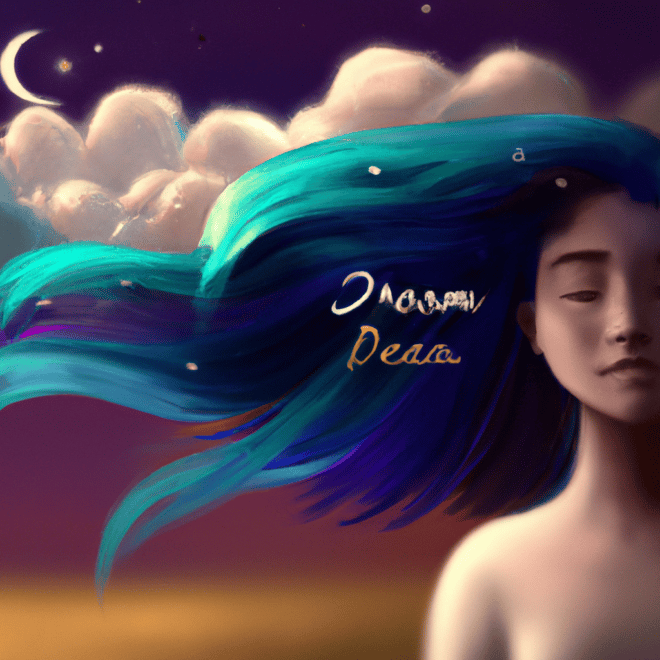 Imagem de capa do post "Sonhar com Creme de Cabelo: Descubra o Significado!" com um desenho digital