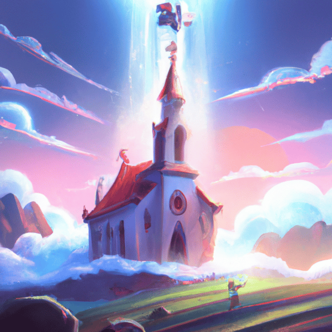 Imagem de capa do post Significado dos sonhos: culto na igreja com um desenho digital