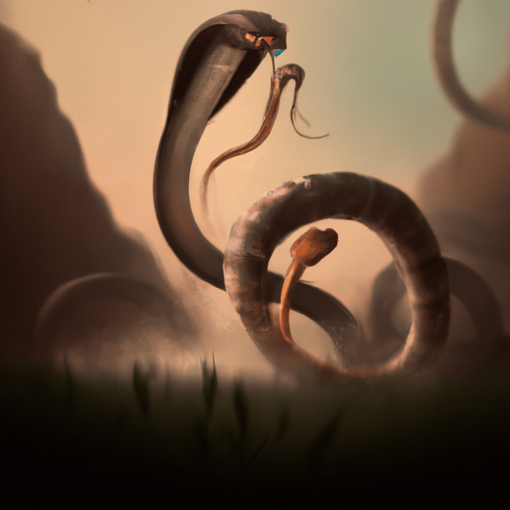 Imagem de capa do post "Descubra o Significado do Sonho com Duas Cobras Brigando!" com um desenho digital