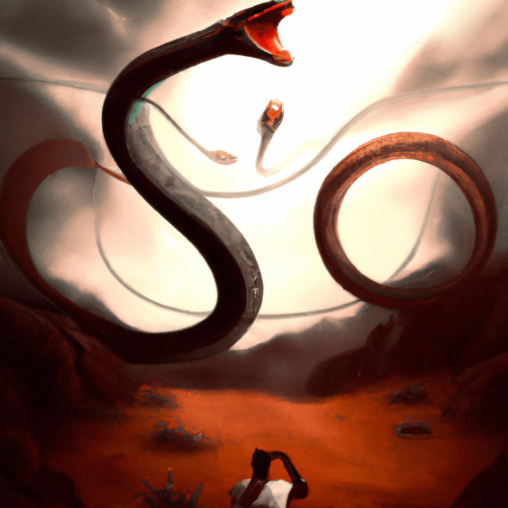 Imagem de capa do post "Descubra o Significado de Sonhar com Duas Cobras Brigando!" com um desenho digital