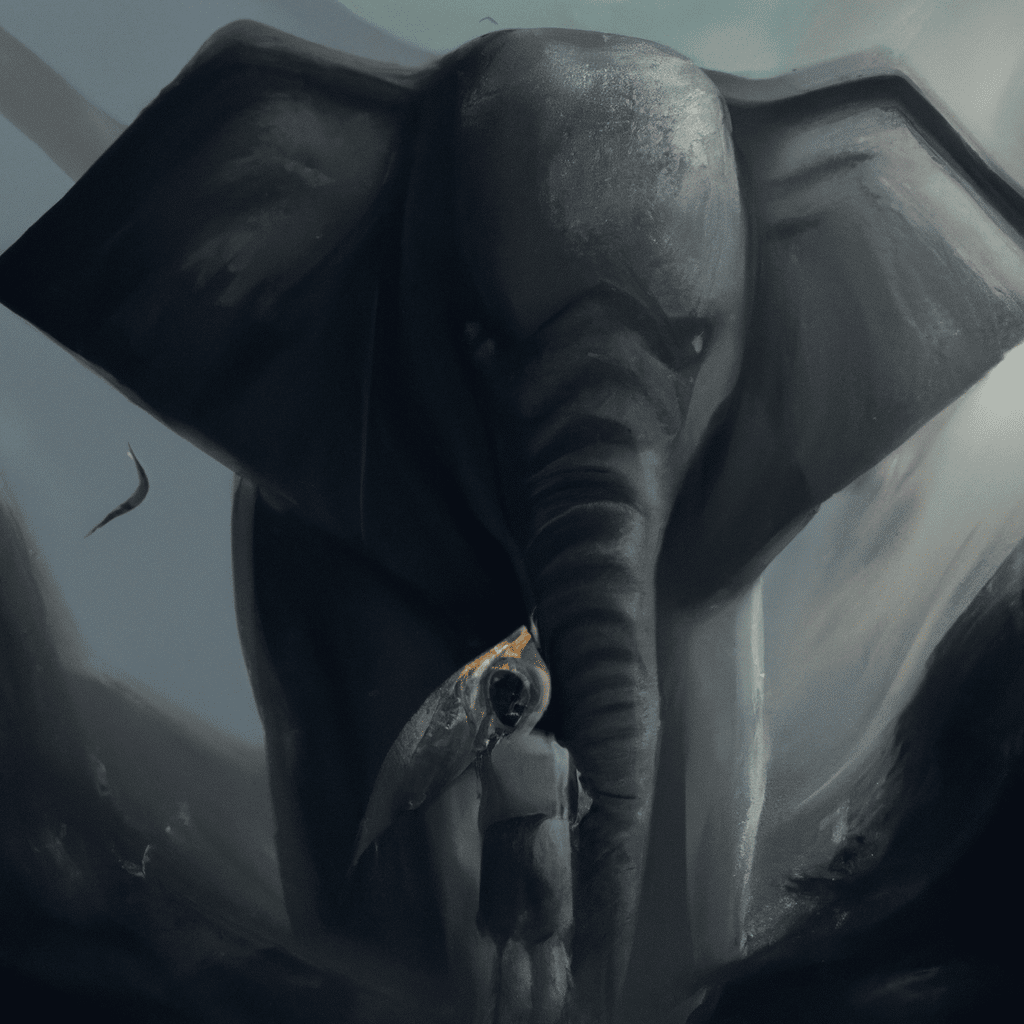 Imagem de capa do post "Descubra o Significado de Sonhar com Elefante Cinza!" com um desenho digital