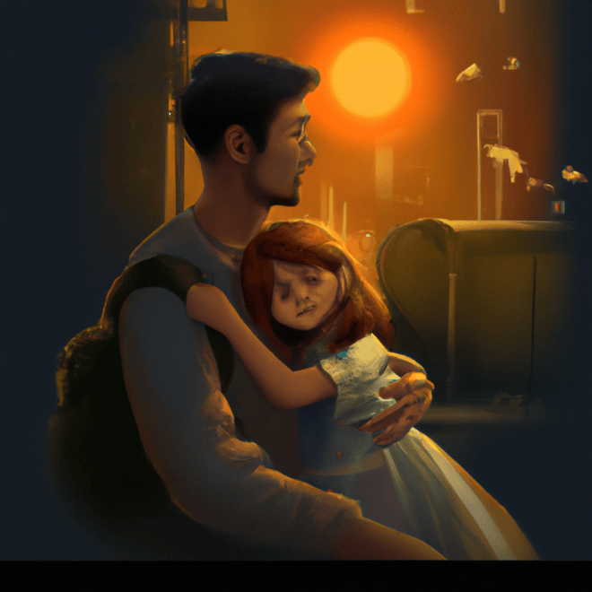 Imagem de capa do post Sonhar com filha desaparecida: o que significa? com um desenho digital