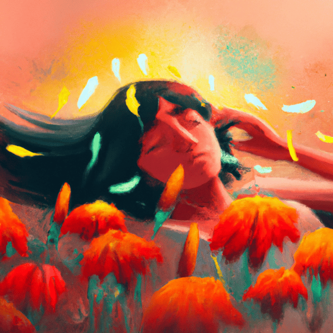 Imagem de capa do post Descubra o Significado de Sonhar com Flores Coloridas! com um desenho digital