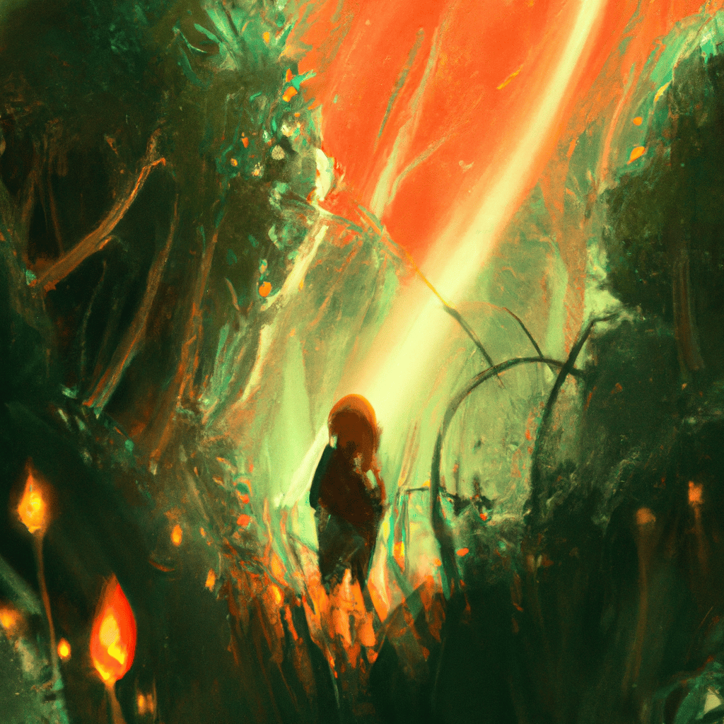 Imagem de capa do post "Sonhar com Fogo no Mato Verde: Descubra o Significado!" com um desenho digital