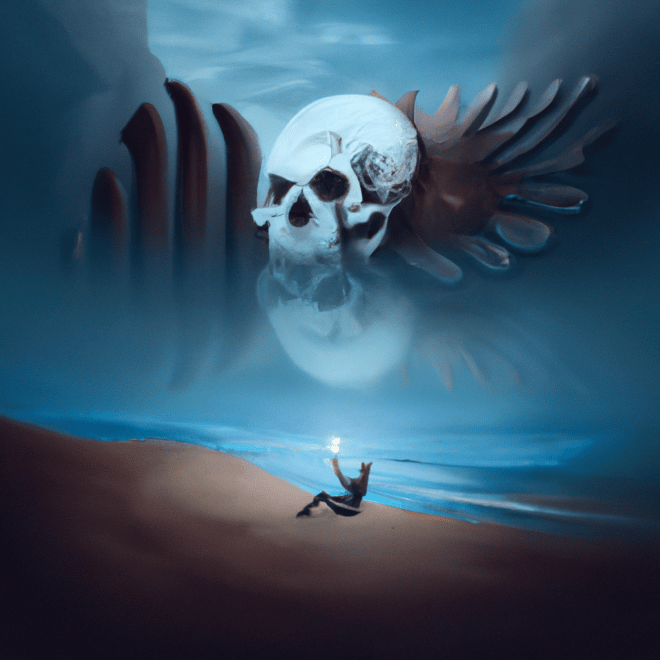 Imagem de capa do post Sonhar com Gente Morta: O Que Significa? com um desenho digital