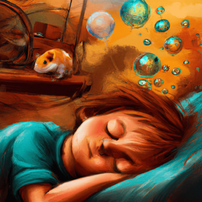 Imagem de capa do post Sonhar com hamster: o que significa? com um desenho digital