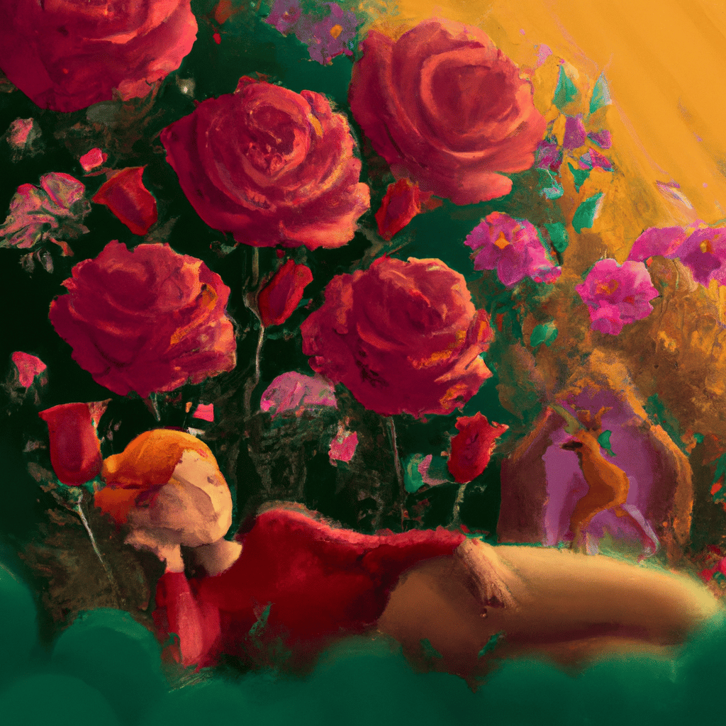 Imagem de capa do post Sonhar com Jardim de Rosas: O Que Significa? com um desenho digital