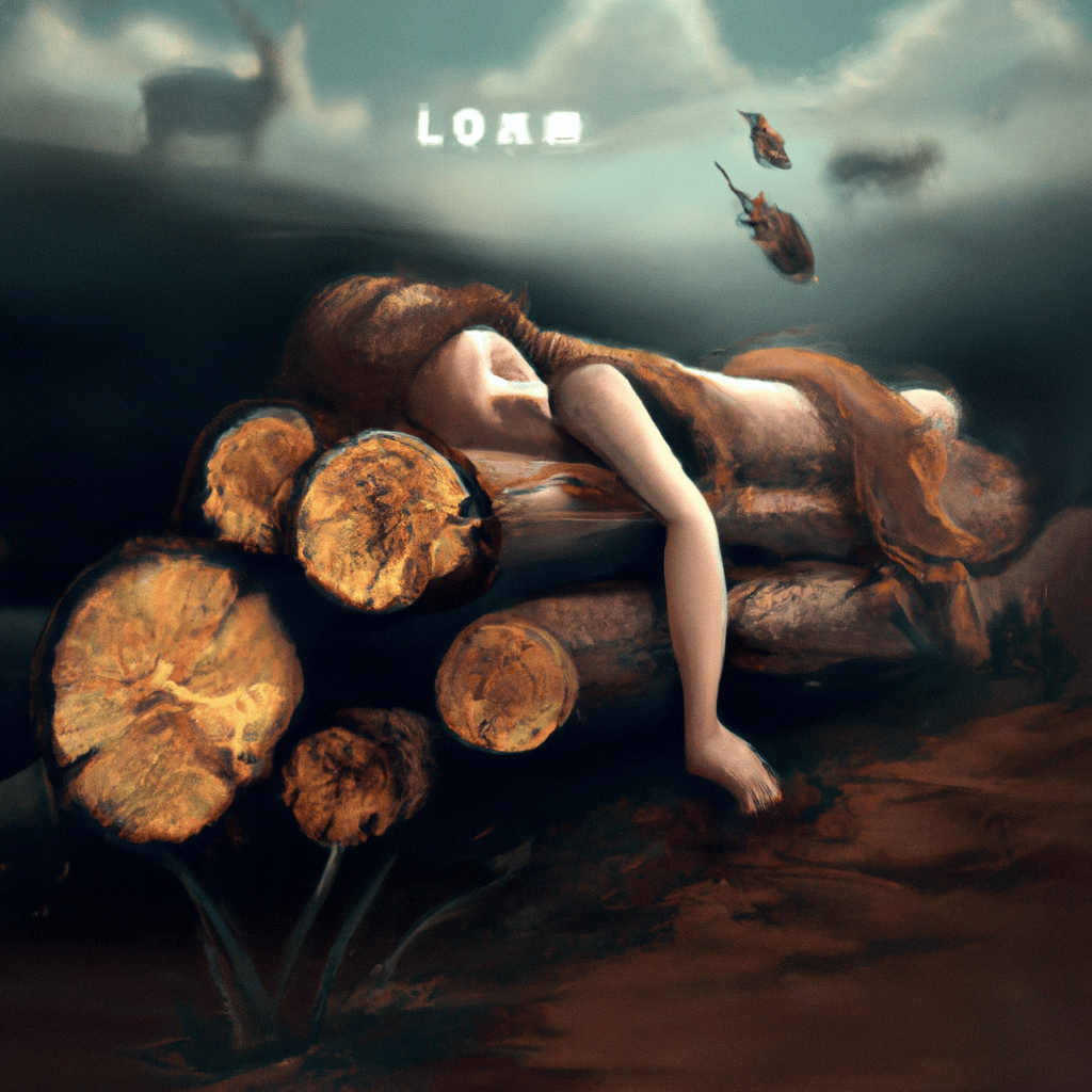 Imagem de capa do post "Descubra o Significado de Sonhar com Lenha!" com um desenho digital