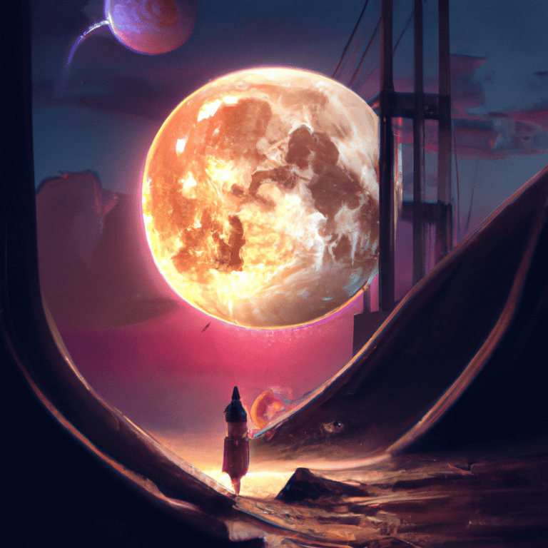 Imagem de capa do post Sonhar com lua gigante: o que significa? com um desenho digital