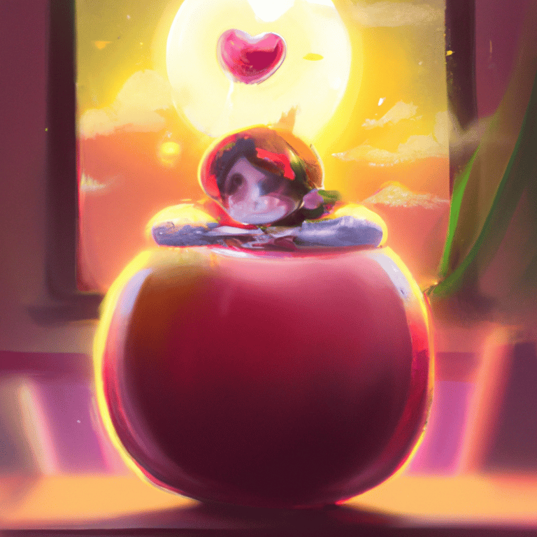 Imagem de capa do post Sonhar com maça do amor: o que significa? com um desenho digital