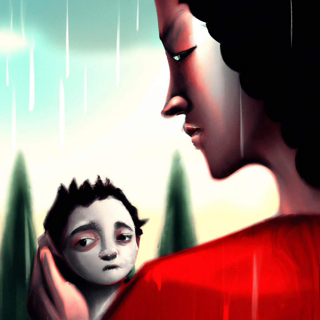 Imagem de capa do post "Mãe Chorando: Descubra o Significado Poderoso do Seu Sonho!" com um desenho digital