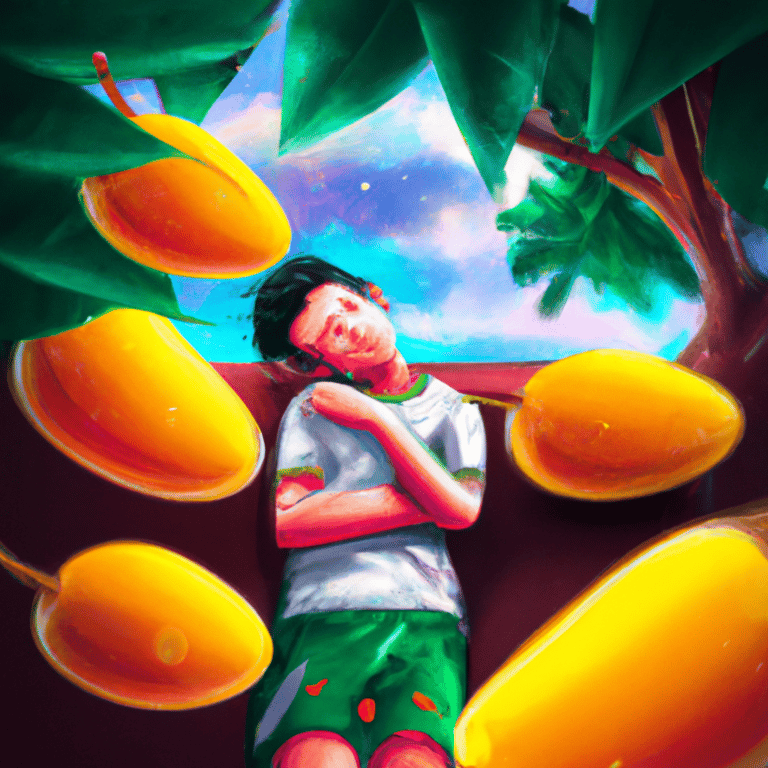 Imagem de capa do post Sonhar Com Manga Fruta: O Que Significa? com um desenho digital