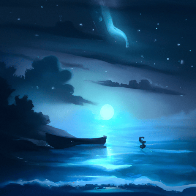 Imagem de capa do post Descubra o Significado de Sonhar com Mar Azul Claro com um desenho digital