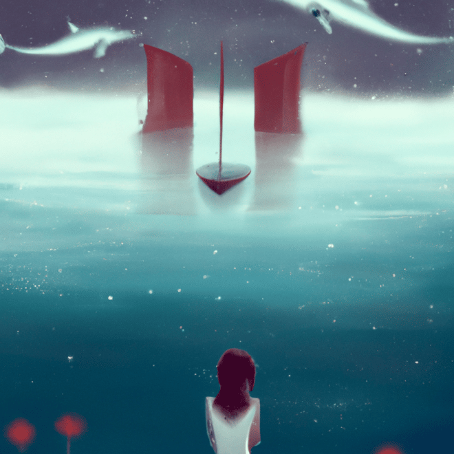 Imagem de capa do post Significado de Sonhar com Mar Calmo e Limpo: O que Significa? com um desenho digital