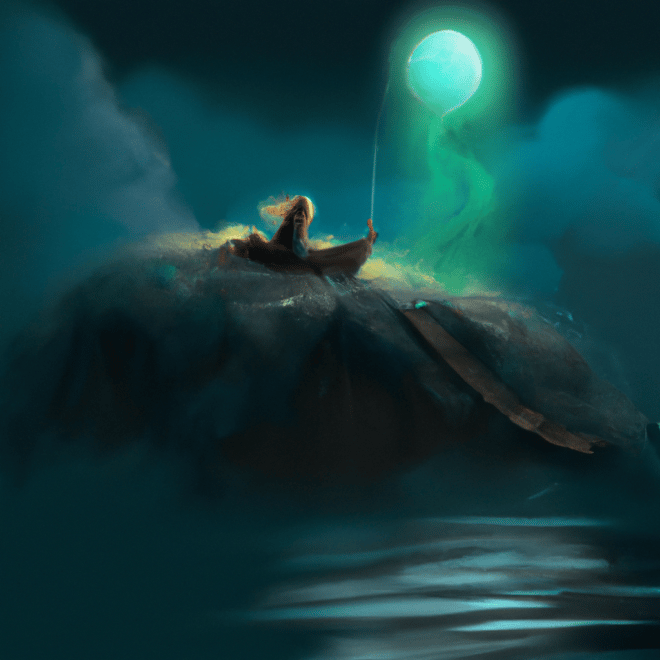 Imagem de capa do post Descubra o que Significa Sonhar com Mar Escuro! com um desenho digital