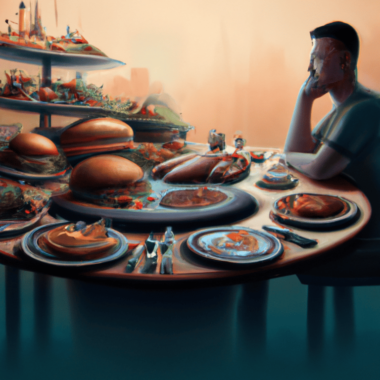 Imagem de capa do post Quer saber o que significa sonhar com mesa cheia de comida? com um desenho digital