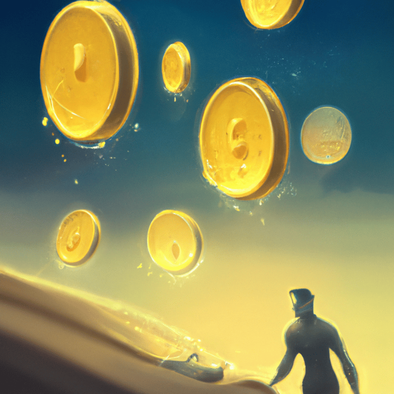Imagem de capa do post Sonhar com moeda de ouro: o que significa? com um desenho digital