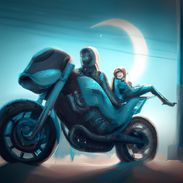 Imagem de capa do post Sonhar com moto grande: o que significa? com um desenho digital