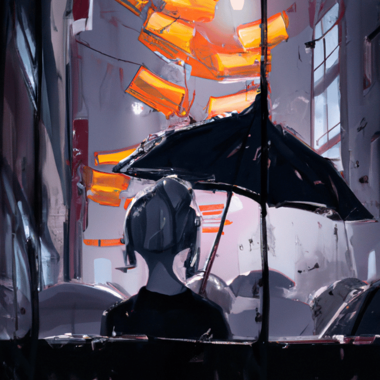 Imagem de capa do post Sonhar com muita chuva forte: o que significa? com um desenho digital