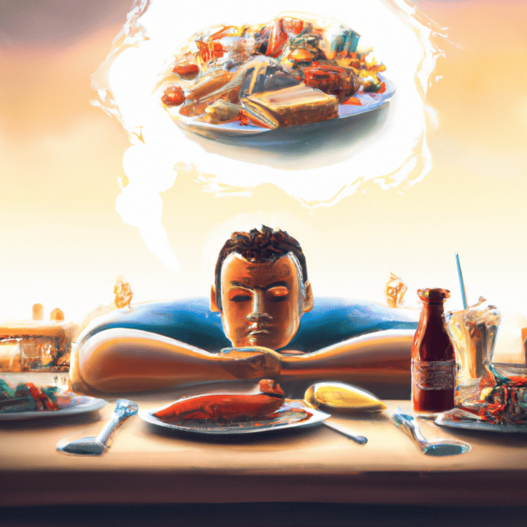 Imagem de capa do post Sonhei que tinha muita comida na mesa: o que significa? com um desenho digital