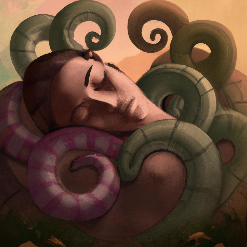 Imagem de capa do post "Sonhar com Muitas Cobras: Descubra o Significado!" com um desenho digital