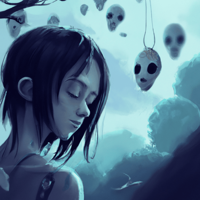 Imagem de capa do post O que significa sonhar com muitas mortes? com um desenho digital
