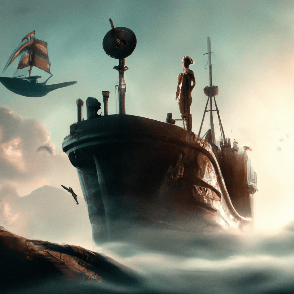 Imagem de capa do post "Descubra o Significado de Sonhar com Navio Cargueiro!" com um desenho digital
