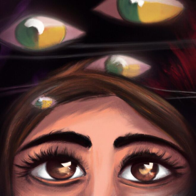 Imagem de capa do post Sonhar Com Olhos Pretos: O Que Significa? com um desenho digital